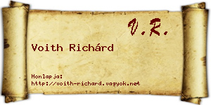 Voith Richárd névjegykártya